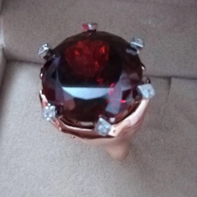Qi Xuan_Fashion Jewelry_Big темно-красный камень роскошный гнев Rings_S925 Стерлинговое Серебро твердые руки палец rings_завод прямые продажи