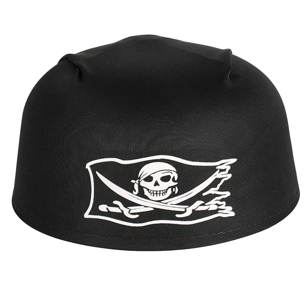 Черный Карибский пират шляпа двойной Меч череп Crossbone капитан головные уборы