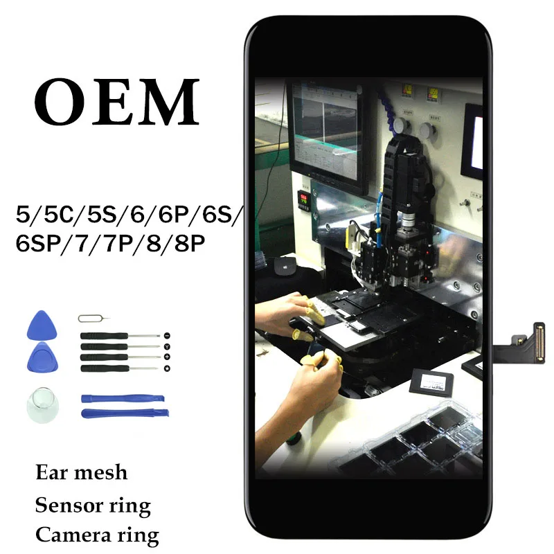 OEM для iPhone 6 6S 6P 6SP ЖК сенсорный экран дисплей iphone 7 7P 8 8P 5 5S SE 5C сменный дигитайзер в