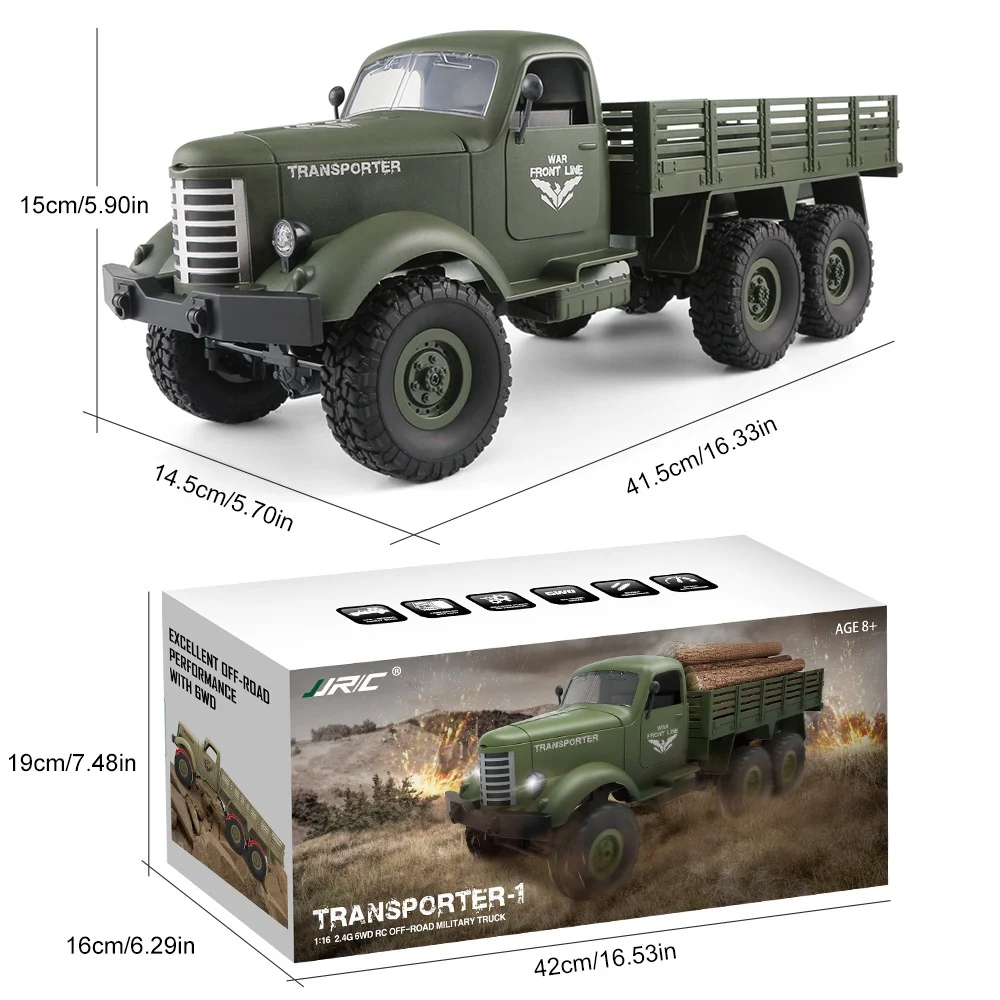 1:16 2.4G 6WD Remote Control Military Trucks 6 Wheel Drive Off-Road RC Vehicle Model Army Climbing Car Auto Truck Boy Toys | Игрушки и