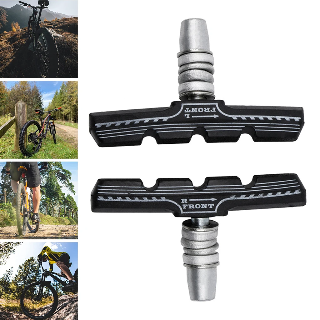 

Bike Brake Pads, Mountain Bicycle V Brakes Pad with Hex Nuts, Washer, No Noise,