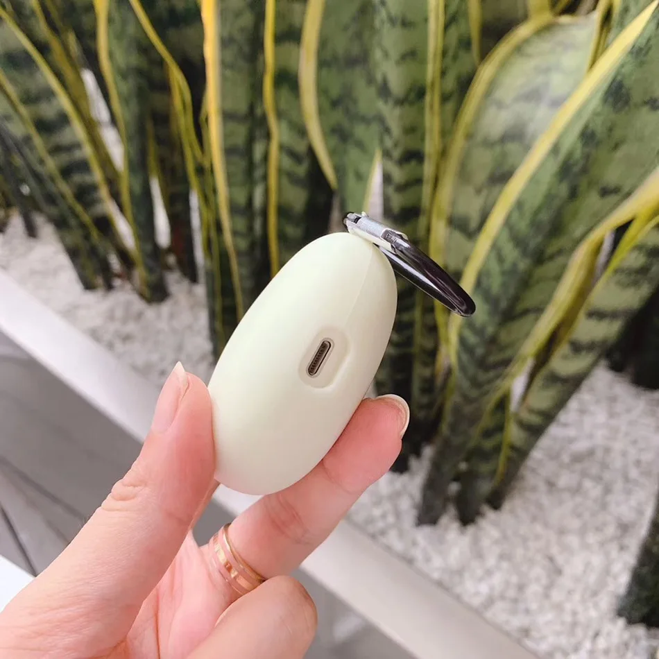 Для AirPods чехол 3D сплошной цвет светящийся шар чехол для наушников для Airpods 2/i10/i11 TWS Защитная крышка с крючок карабина