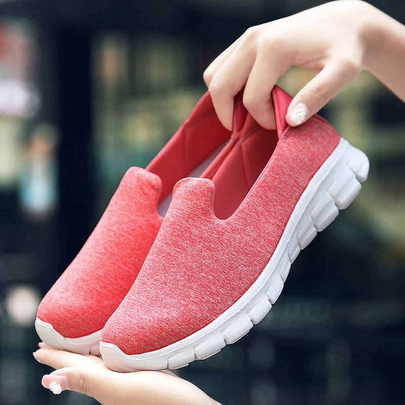 

2021 New Arrivals women sneakers slip on women shoes flat casual sock shoes Ladies Mesh loafers fashion Vulcanize Shoes