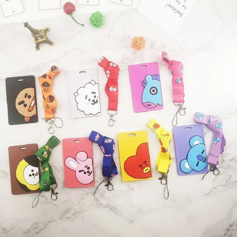 

HQBTSC Bangtan Boys Groups Korean Silicone cartoon card holder ID card holder bus card holder luggage tag