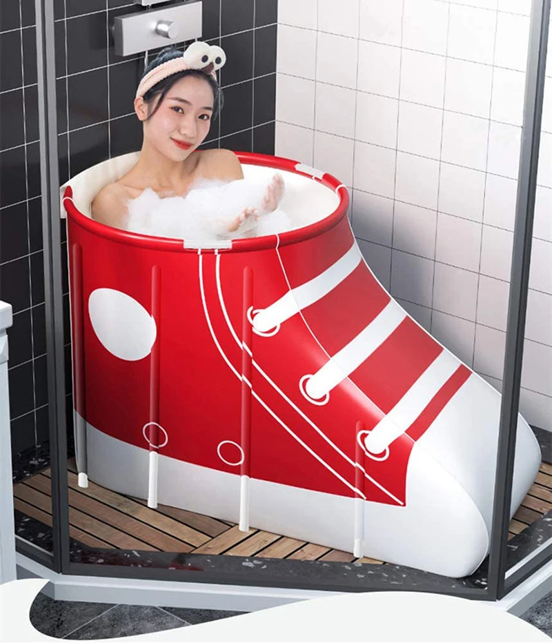 Creative Portable Foldable Bathtub Home Family Bathroom SPA Tub Children Adults Soaking Standing Bath Tub for Shower Stall