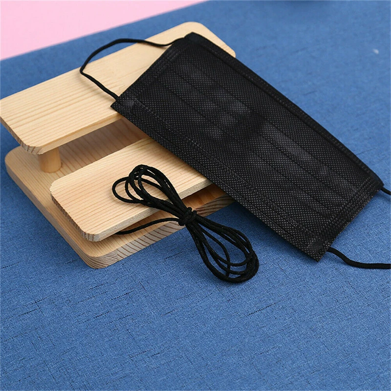 3 мм черная маска Эластичная лента резиновая веревка уха затягивающей веревочки