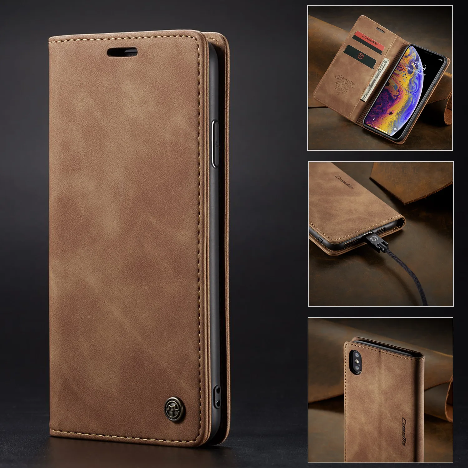 

Applies to Apple X mobile phone case iPhone12 mobile phone leather case new Samsung S21 flip cover protection case Huawei P40