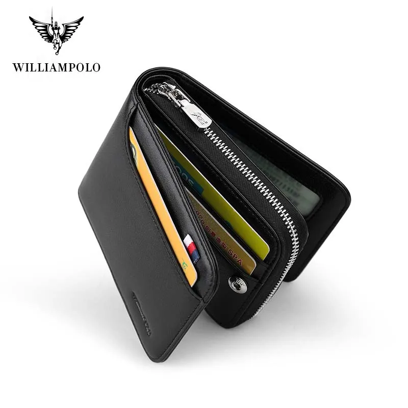 Высококачественная короткая сумка WILLIAMPOLO на молнии 13 отделений для карт комплект