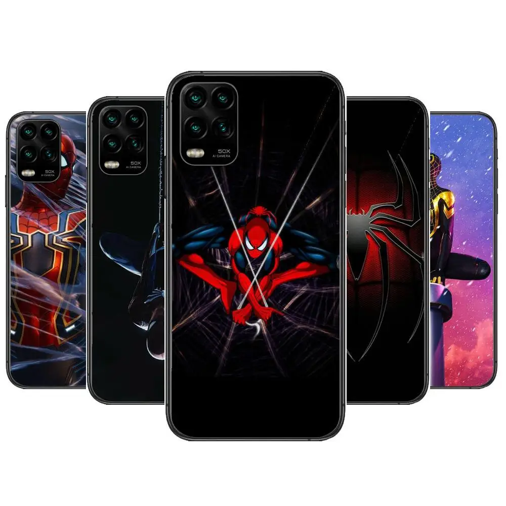 

Superhero spiderman cartoon Phone Case For XiaoMi Redmi Note 10 9S 8 7 6 5 A Pro T Y1 Anime Black Cover Silicone Back Pre