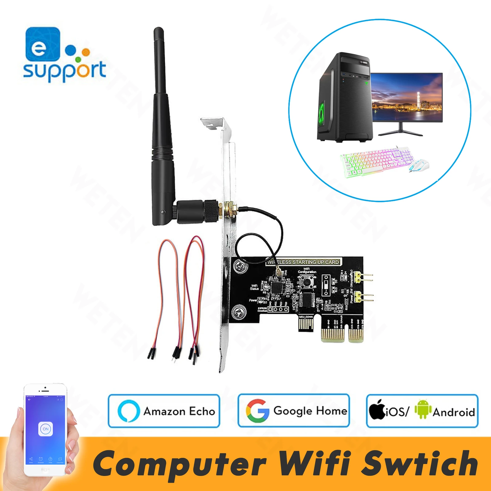 EWeLink Wi Fi PCIe компьютера ПК удаленного Управление переключатель начните загрузки