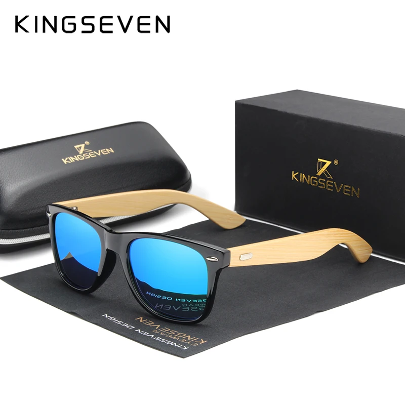 Солнцезащитные очки KINGSEVEN поляризационные для мужчин и женщин бамбуковые