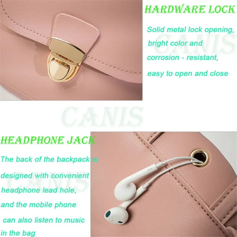 Женский модный мини рюкзак из искусственной кожи однотонный водонепроницаемый