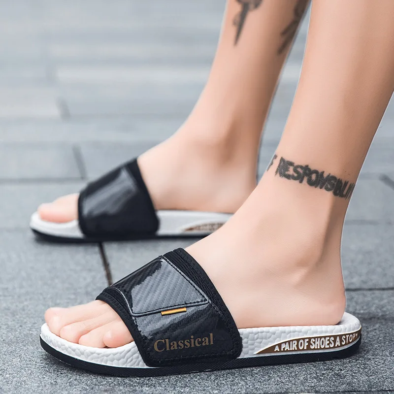 

2021 Youth Tide Cool Slippers Men Fashion Outer Penetration Comfortable Casual Beach Shoes Refreshing, Soft And Light Flip Flops