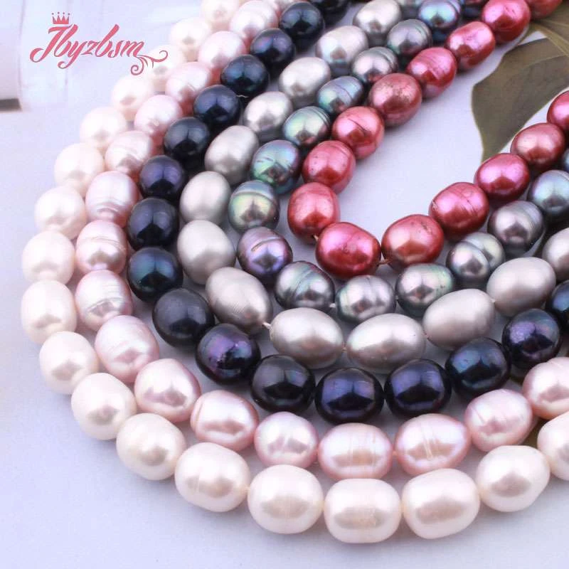 9-10 мм овальные из Пресной воды Жемчужные культивированные бусины Рыхлый