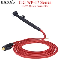 4m13ft 7 8m25 6ft wp17f 17fv tig welding torch quick connector gas electric integrated red hose cable wires 10 25 euro
