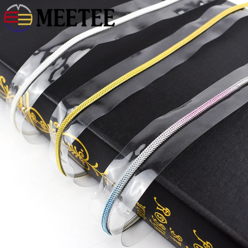 

4/8Meters 3# 5# PVC Nylon Zipper for Sewing Sports Raincoat Pencilbag Zips Cosmetic Bag Zippers DIY Garment Sew Accessories