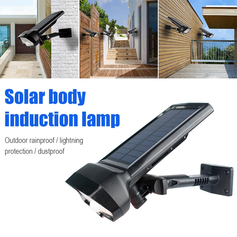 

LED Solar Light Outdoor IP65 Waterproof Wall Lamp Human Body Sensor Solar Power 360 Degree Adjust Street Light
