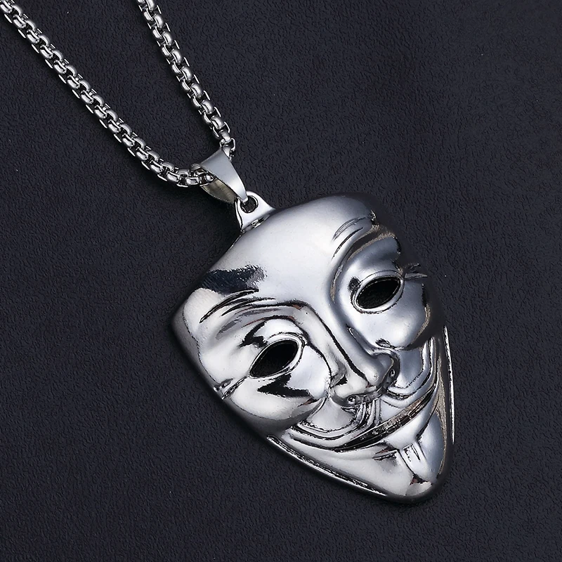 Модные мужские готические панковские ожерелья для женщин маска ожерелье хип-хоп