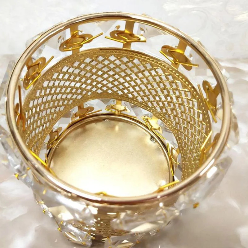 Косметичка для хранения кистей горшок Органайзер Золотой Кристалл Bling Косметическая кисть карандаш держатель подсвечник контейнер для хранения