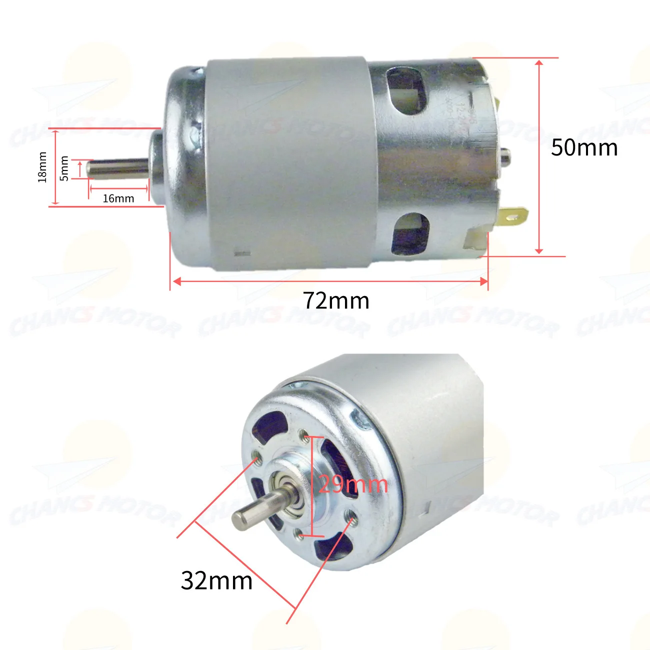 Электрический двигатель 895 12 В/24 В постоянного тока 6000 об/мин 18000