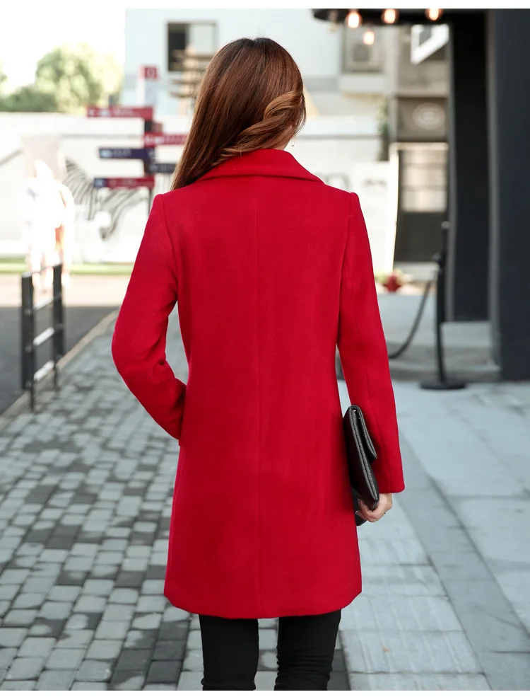 

2019 Imitate Cashmere Overcoat Long Fund Suit Woolen Loose Coat Wool Overcoat Woman