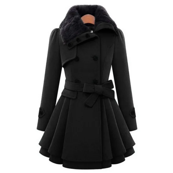 

Winter Women Slim Long Woolen Warm Coat Windbreaker Female Coats And Jackets Girls Blends Solid Ladies Tops Overcoat Promotion