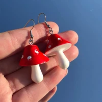 new arrival cute sweet fresh mushroom earrings for women 2021 handmade pendant earring girl fashion jewelry accessories kid gift