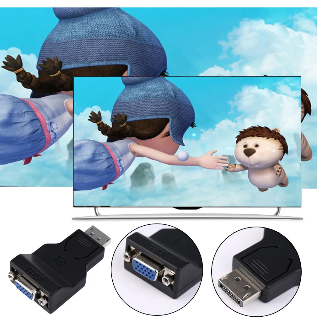 Профессиональный адаптер Displayport в HDB15P никелированный преобразователь DP Male Female| |