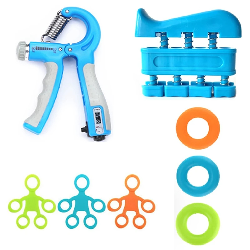 

Набор с рукояткой, силиконовое рельефное устройство, регулируемый рельефный фитнес-набор на палец, комплексные упражнения для фитнеса