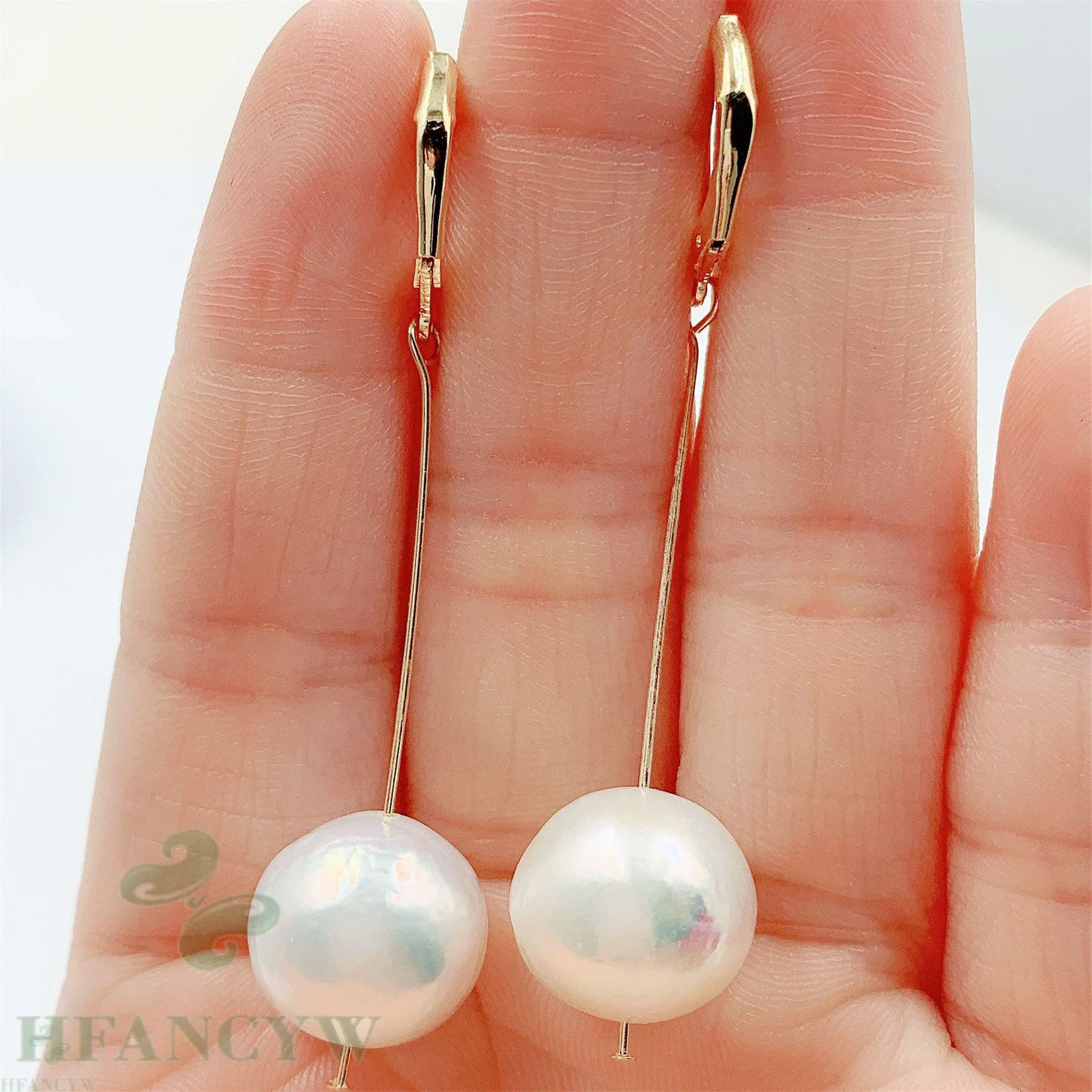 12 мм белый барокко жемчужные серьги крюк AAA Висячие вечерние культивированный