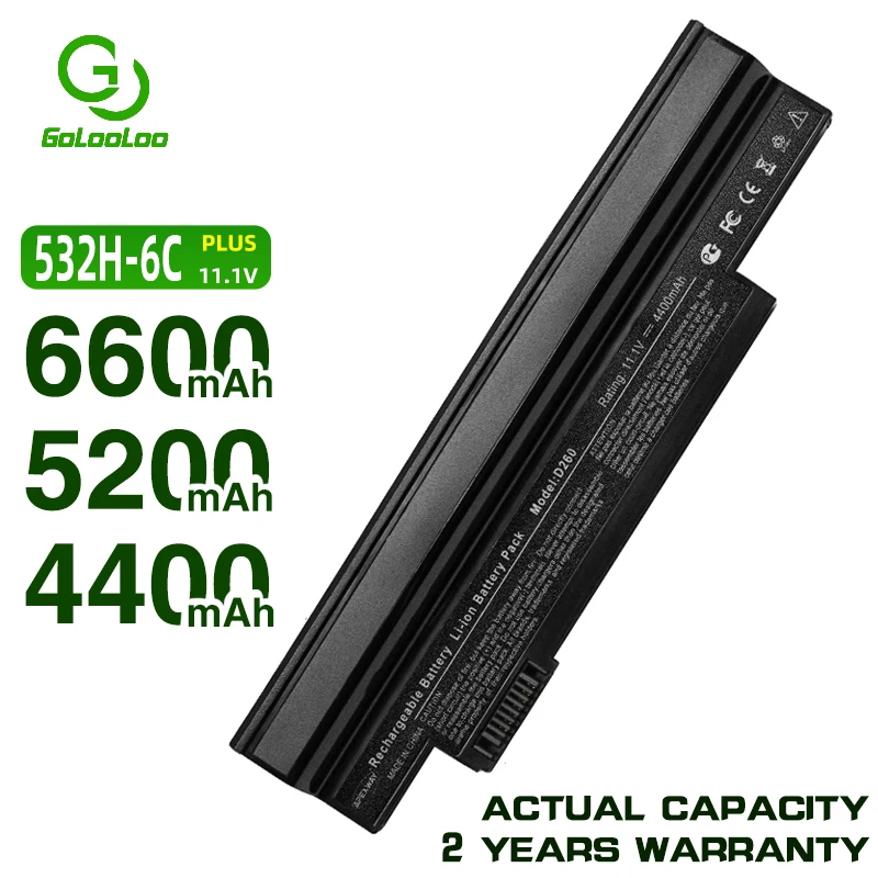 Golooloo Батарея для acer Aspire one 253H 532h 532G AO532h eMachines 350 eM350 NAV51 NAV50 UM09H31 UM09H41 UM09G31 UM09H75|batteries
