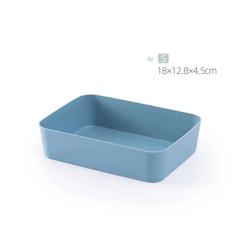 small blue BNBS пластиковый поднос для сервировки столовых приборов, органайзер для хранения столовых приборов, поднос для доуеров, Кухонные цифровые аксессуары, ящик для косметики - Цвет: small blue