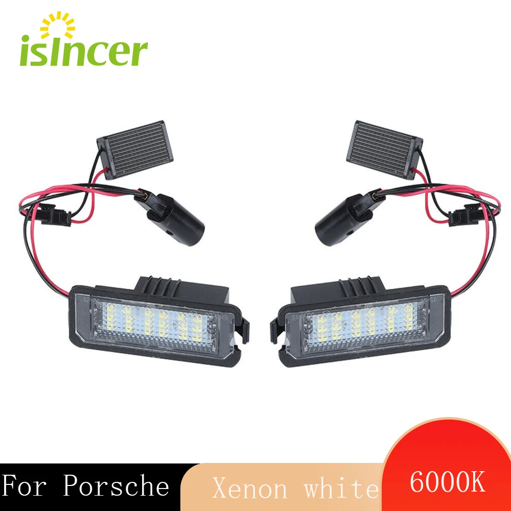 

2x Led license plate lights for PORSCHE 911 for CAYENNE for PANAMERA MACAN CARRERA Car License plate light with decoding