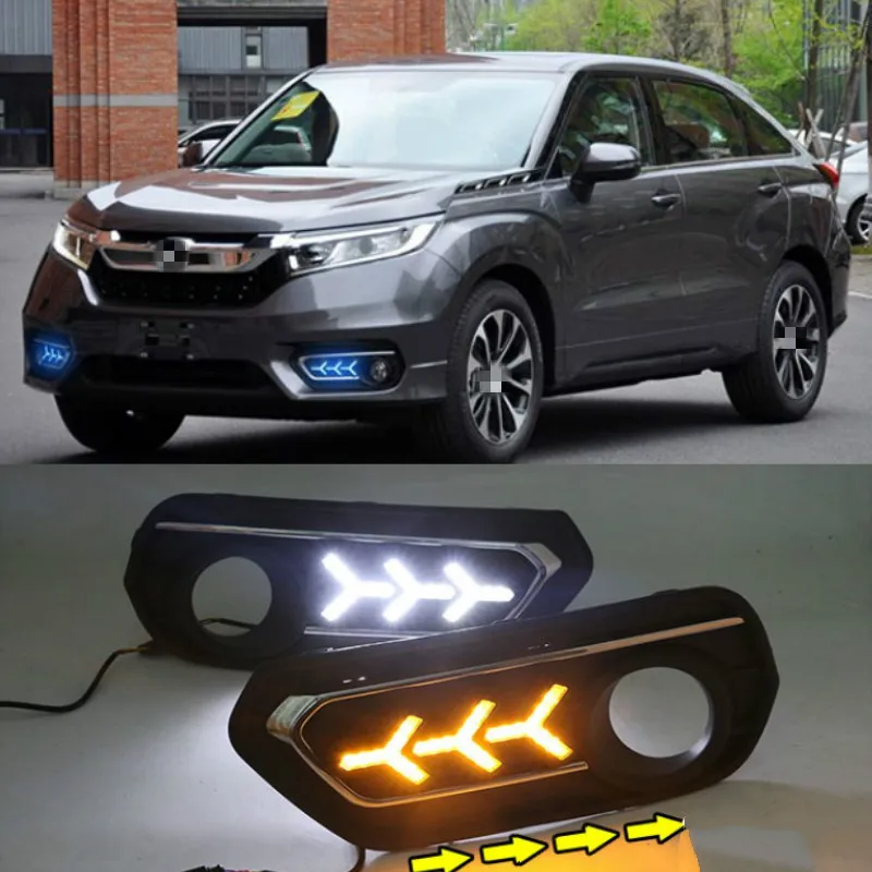 

1 Set DRL Daytime Running Lights Daylight 12V ABS Fog Lamp Cover With Turn Yellow Signal Light For Honda AVANCIER 2017-2019