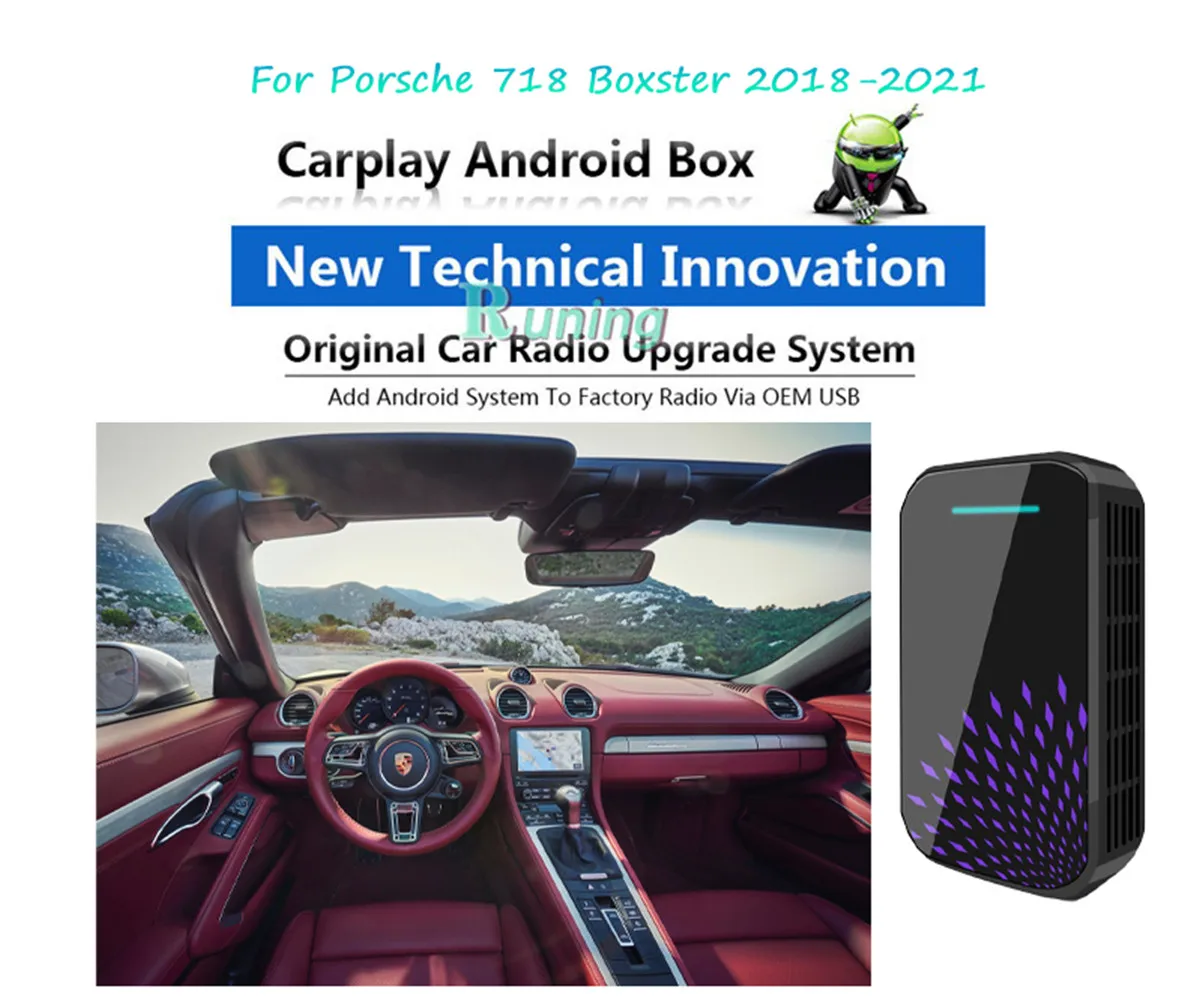 

Upgrade Radio Car Android Radio Stereo Carplay Box For Porsche 718 Boxster 2018-2021 Car Multimedia Player GPS Navigation Unit