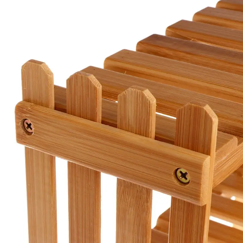 

Outdoor Plant Stand Tiered Plant Shelf Flower Display Stand Bamboo Wood Storage Rack Garden Organizer