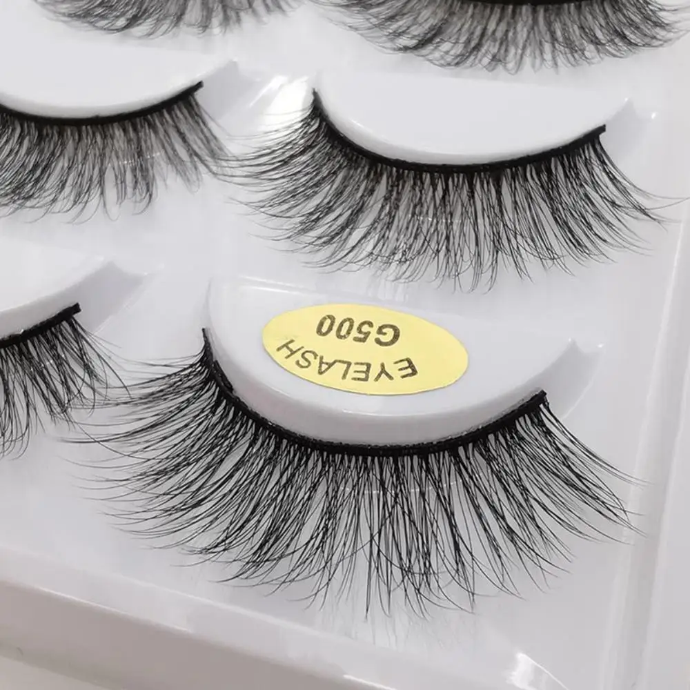 5 пар модные мягкие натуральные длинные накладные ресницы для глаз ручная