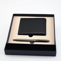business 0 7mm nib metal ballpoint pen learn office stationery gift luxury pen hotel business writing pen leather wallet set