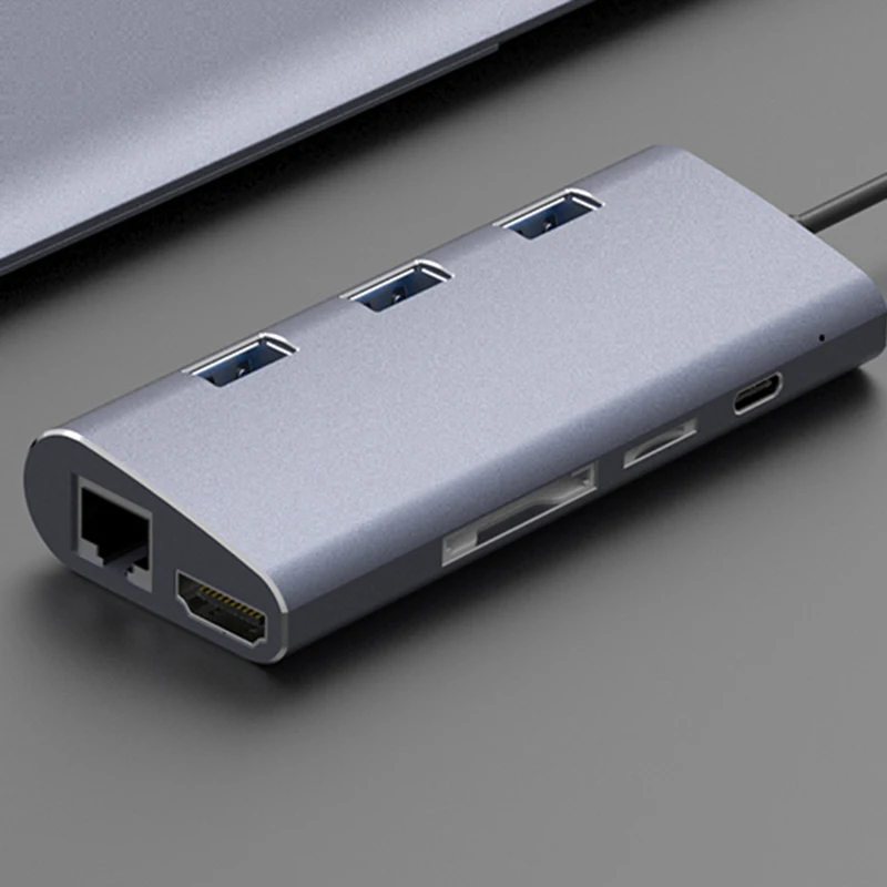 Концентратор USB Type C USB-C к HDMI 4K Gigabit Ethernet RJ45 3 0 SD TF кардридер PD сплиттер адаптер для