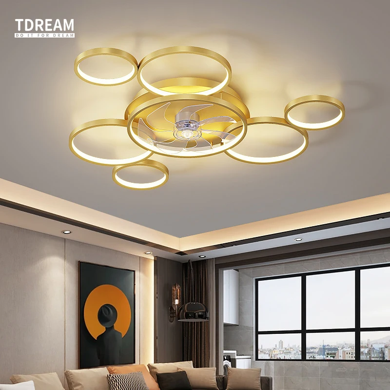 Потолочный вентилятор лампа для гостиной современсветильник ПА спальни