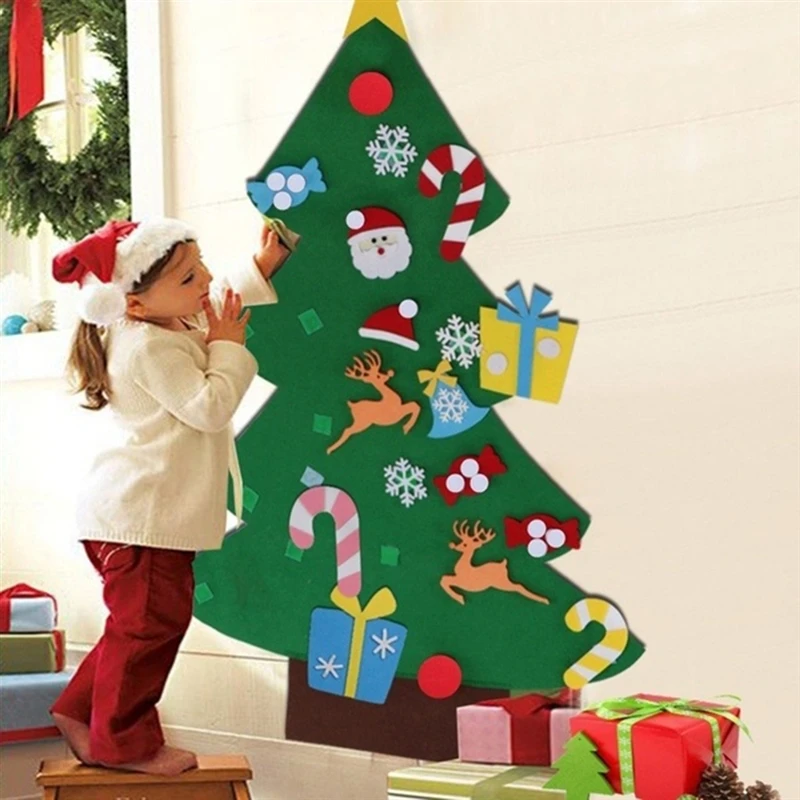 

Войлочная Рождественская елка «сделай сам», новогодние подарки, детские игрушки, Искусственная елка, настенные украшения, Рождественское у...