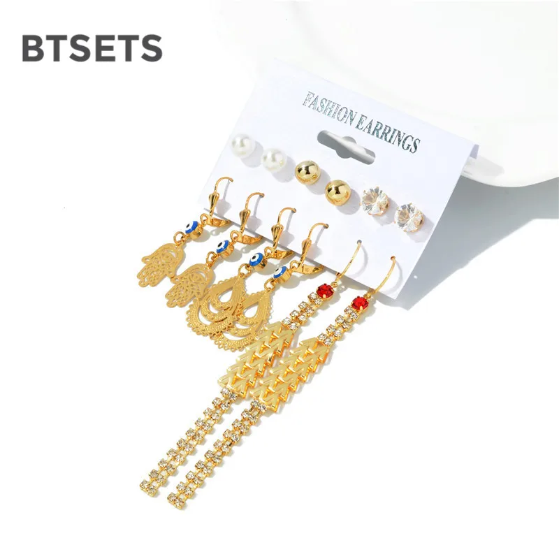 Модные геометрические длинные сережки набор для женщин 2019 новые винтажные