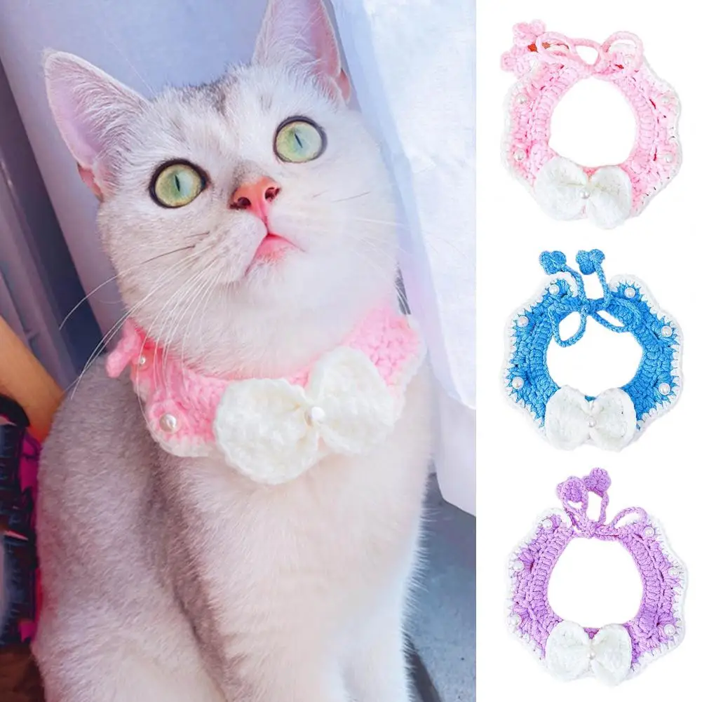 

Cute S-M Lace Cats Necklace Collars Small Hairballs Collar For Puppy Fashion Simple Pets Party Adjustable Supplies Accessories