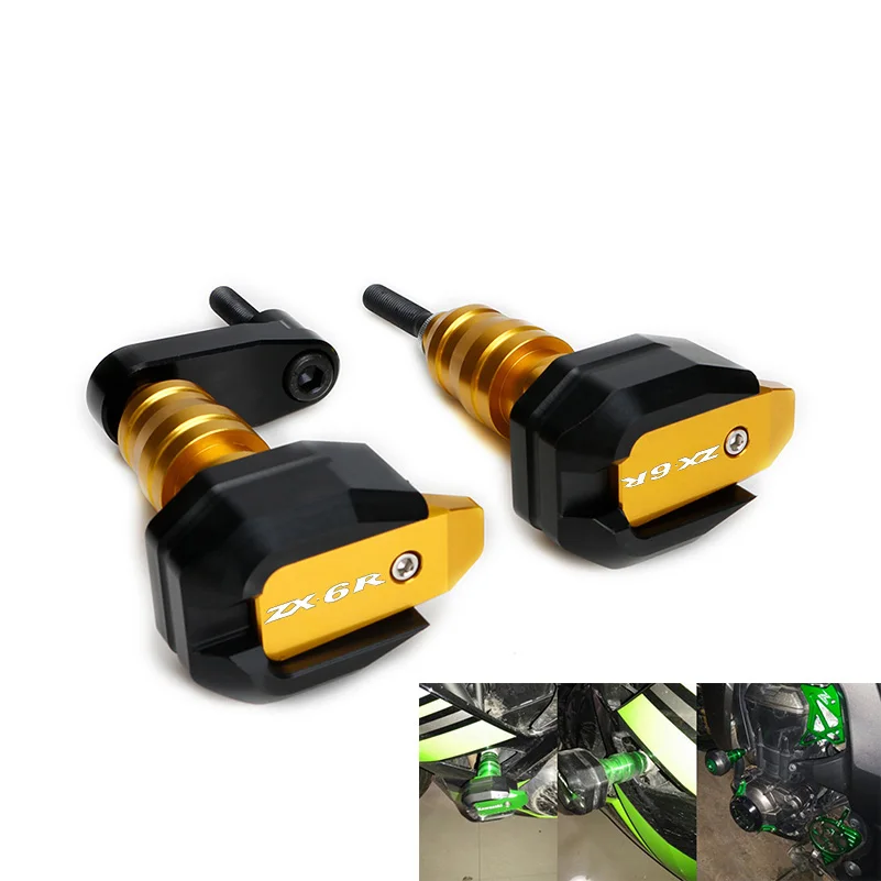 Для Kawasaki Ninja ZX6R 2005 2007 08 Frame Crash Pads крышка двигателя рамка Ползунки Protector аксессуары