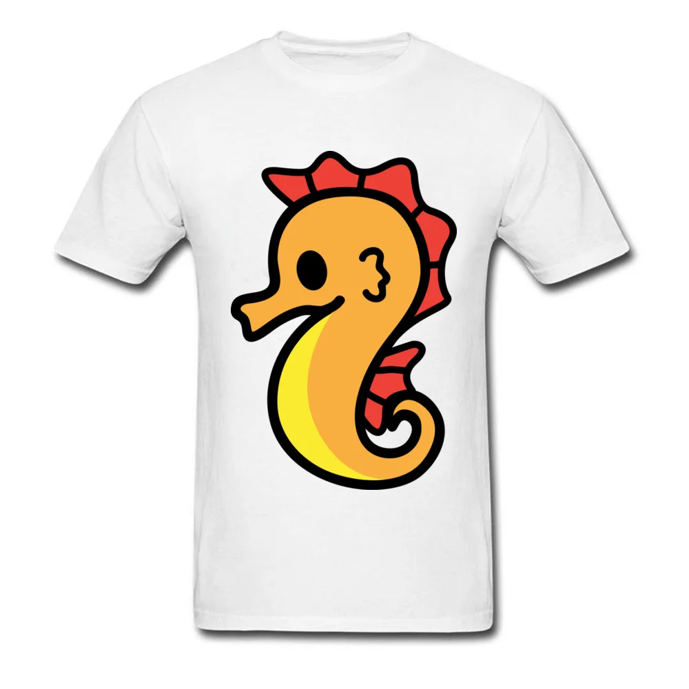 

Kohpweran Animal Casual Tee Cutie Seahorse 2021 New Listing Valentine's Day Lovely Cartoon Design Men's Lycra Top T-shirt