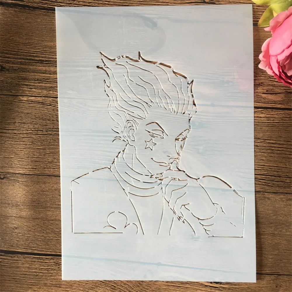 

A4 29cm Anime Hunter X Hunter Hisoka Gadgets DIY Layering Stencils Painting Scrapbook Coloring Emboss Album Decorative Template