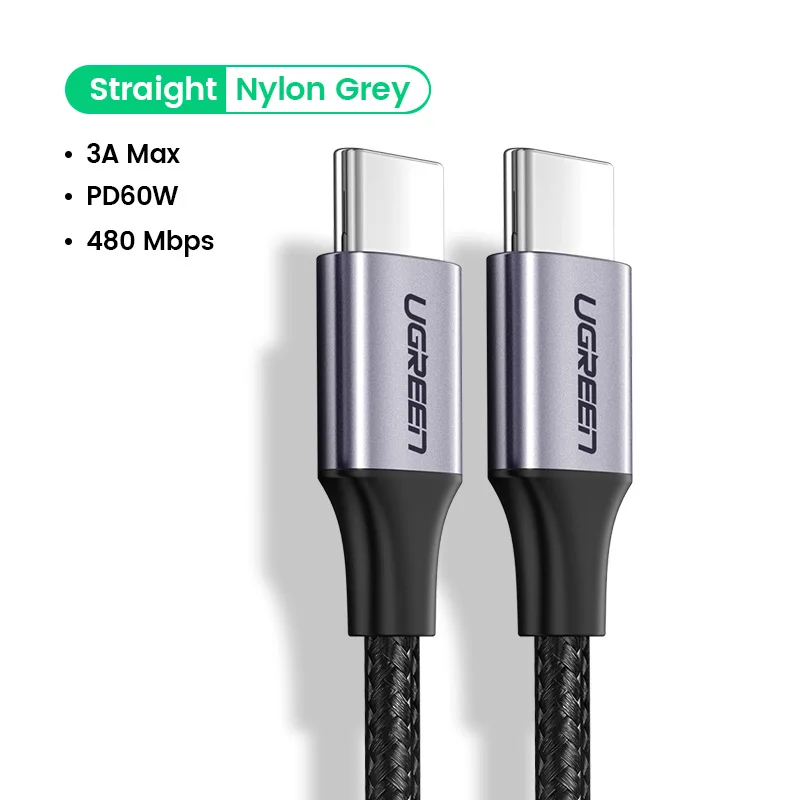 Ugreen usb type C-USB C кабель для samsung Galaxy S9 PD 60 Вт быстрое зарядное устройство кабель для Macbook поддержка Quick Charge4.0 USB шнур - Цвет: 3A PD Cable