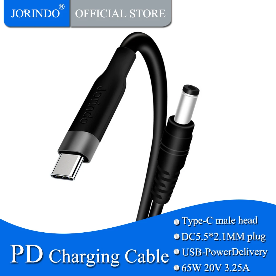 JORINDO Dc конвертер кабель для зарядки usb type c pd 5 5*2 1 мм 65 Вт ноутбука портативное