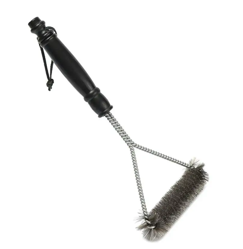 Антипригарная щетка для барбекю проволочная из нержавеющей стали с ручкой