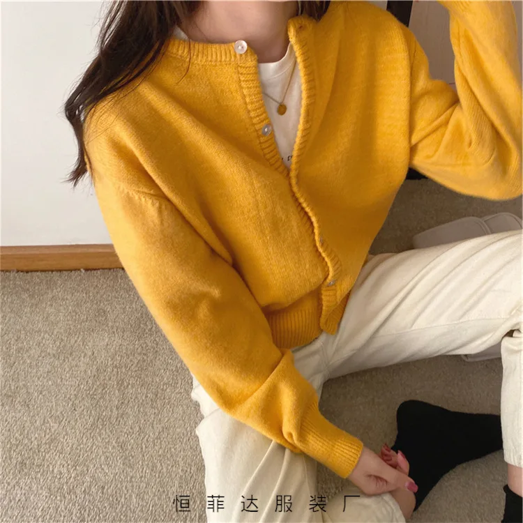 

2020 Autumn and Winter New Style Korean-style Loose Base Knitted Jacket